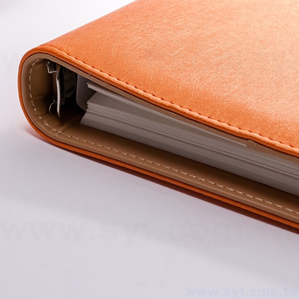 極簡皮紋工商日誌-金屬扣活頁筆記本-可訂製內頁及客製化加印LOGO